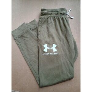 Under Armour Rival Terry Joggers  Mens Lounge Large Green Fitted Pants